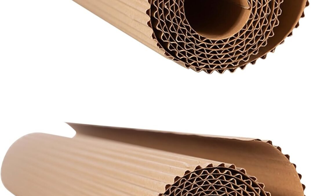 OEM 16 Feet x 12 Inch Brown Single-Face Corrugated B Flute Cardboard Roll for Packing, Shipping, Storage, and DIY Crafts, Durable Corrugated Wrap Paper for Custom Projects and Protection (2) Factory