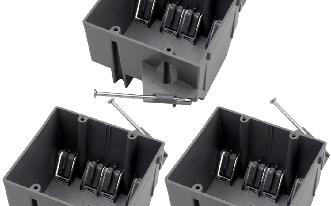 OEM 2 Gang Deep New Work Electrical Box 32 Cu.in.PVC New Work Electrical Switch and Outlet Box for Home Improvement,Plastic Junction with ETL Listed.(3 Pack) Factory