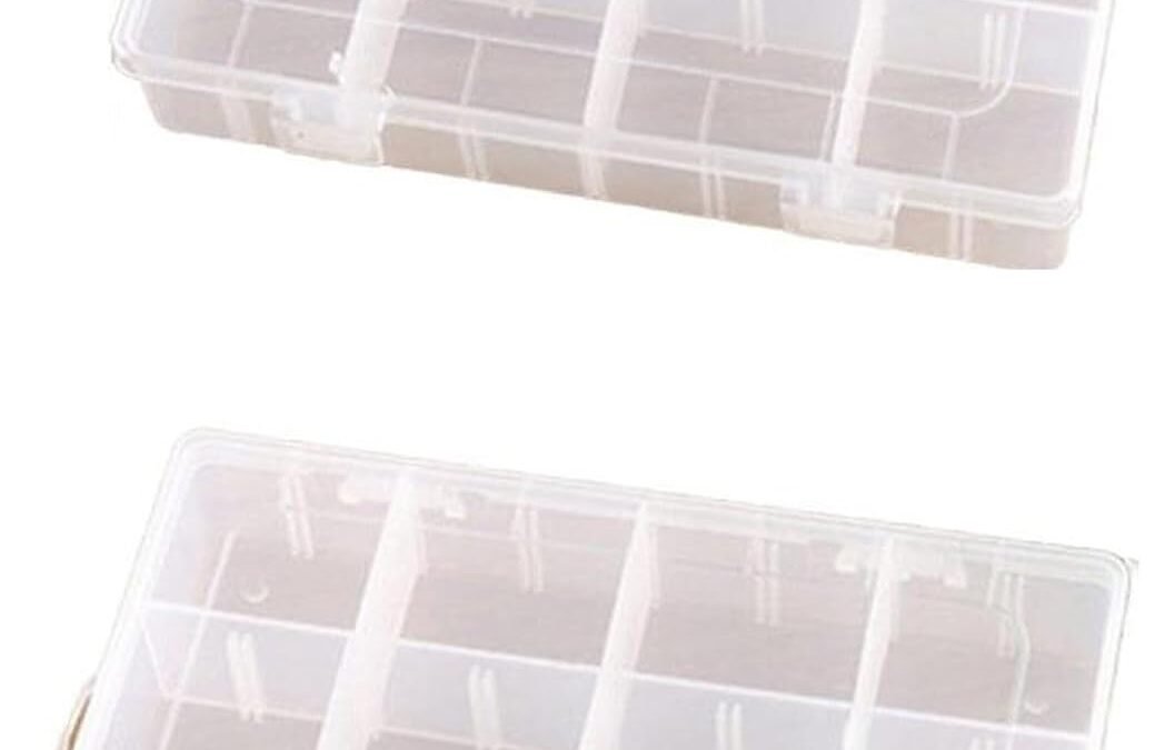 OEM 2 PCS Plastic Organizer Box 12 Grids Clear Storage Container Jewelry Case with Fixed Dividers for Beads Art DIY Crafts Jewelry Fishing Tools Factory