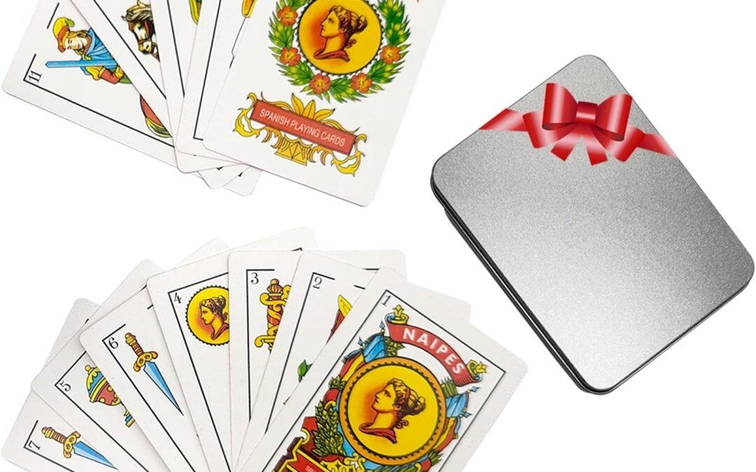 OEM 2 Pack Barajas Españolas Originales,Baraja Española de Plastico,Baraja Española,Plastic PVC Waterproof Game Cards for Puerto Rico & Mexico(Red Cards with Metal Box) Factory