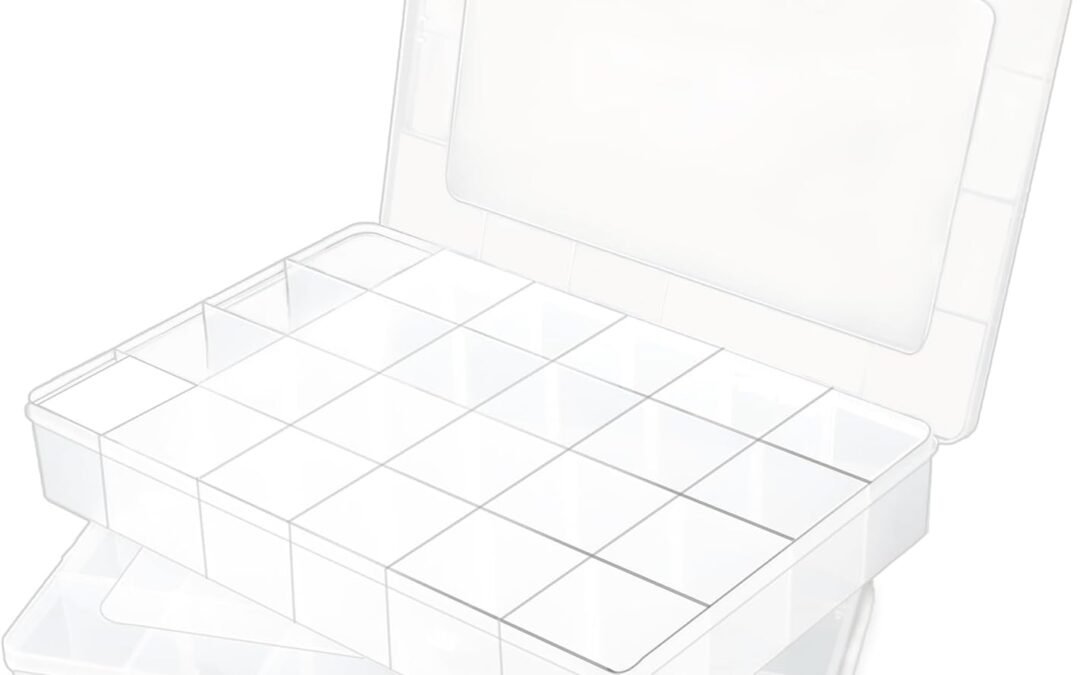 OEM 2 Pcs Large 24 Grids Plastic Organizer Box, Grids Clear Plastic Organizer Box, for Kitchen Storage, Party and Travel Factory