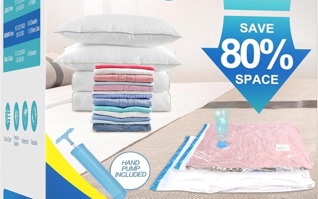 OEM 20 Pack Vacuum Storage Bags with Hand Pump, 4 Jumbo + 4 Large + 4 Medium + 8 Small Plastic Packaging Bags, 80% Space Saver Vacuum Seal Bags for Clothing, Travel Lugggage, Blankets, Comforters Factory