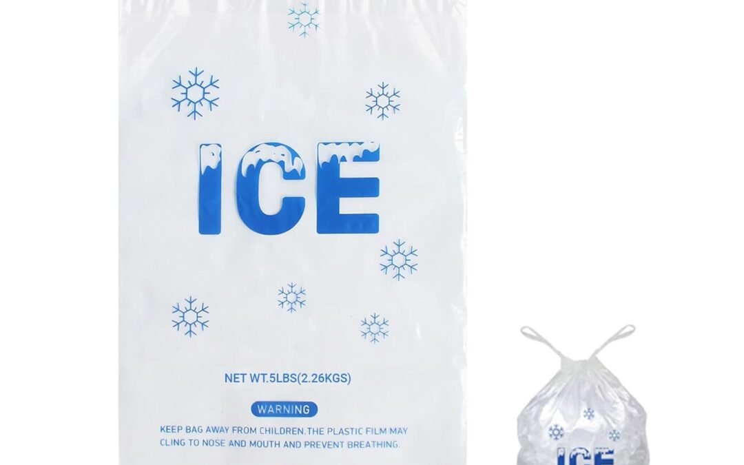 OEM 200 PACK 5 lb. Plastic Drawstring Ice Bags 9 x 17 Inch Heavy-Duty Ice Bags with Plastic Draw String (2mil Thickness) Factory
