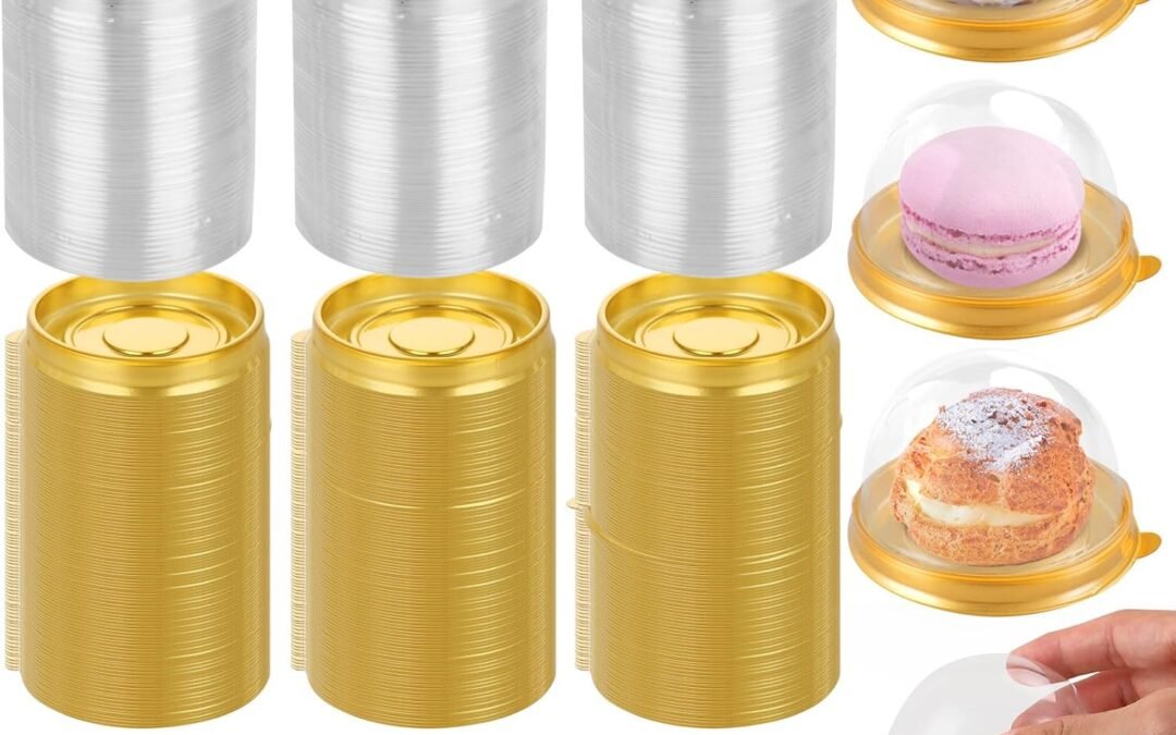 OEM 200 Pcs Clear Plastic Mini Cupcake Boxes Muffin Pod, Muffin Mooncake Holder Individual Mini Dessert Containers with Dome Lid, Dome Muffin Single Container for Cheese Pastry Dessert Mooncake Factory