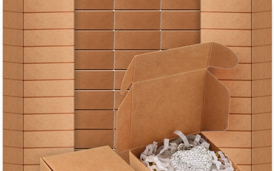 OEM 200 Pcs Small Kraft Paper Gift Boxes Bulk 2.16” x 2.16” x 0.98” Ornaments Cardboard Boxes with Lid for Favor Earring Jewelry Bracelet(Kraft Color) Factory