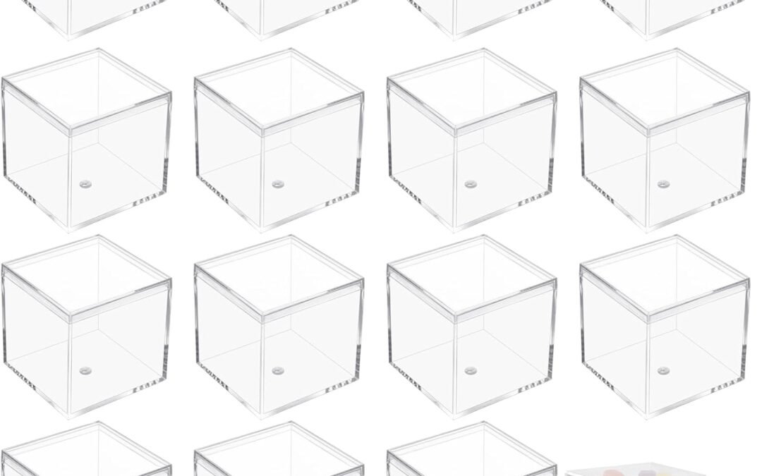 OEM 2.36 inch Acrylic Square Cube, 32 Pieces Clear Small Acrylic Storage Box with Lid Mini Plastic Storage Containers Clear Display Box for Candy Pill Tiny Jewelry Beads (6 cm) Factory