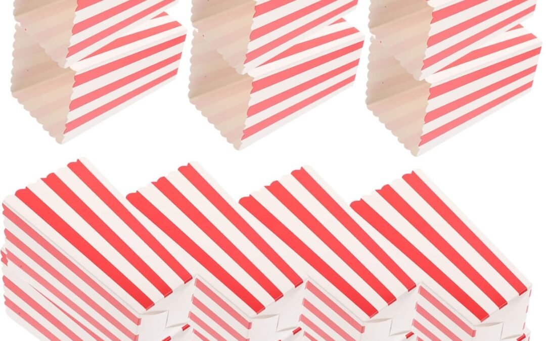 OEM 24Pcs Popcorn Boxes Nights Disposable French Fries Containers Party Supplies for Birthdays and Events High Grade Popcorn Buckets Factory