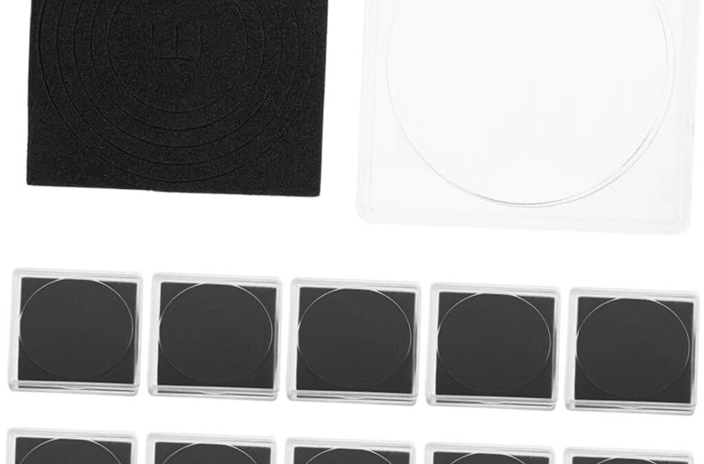 OEM 25pcs Coin Collection Box Coin Collection Case Coin Protectors Square Coin Holders Clear Coin Storage Case Plastic Coin Holder Collector’s Coin Case Coin Organizer Case Black Factory
