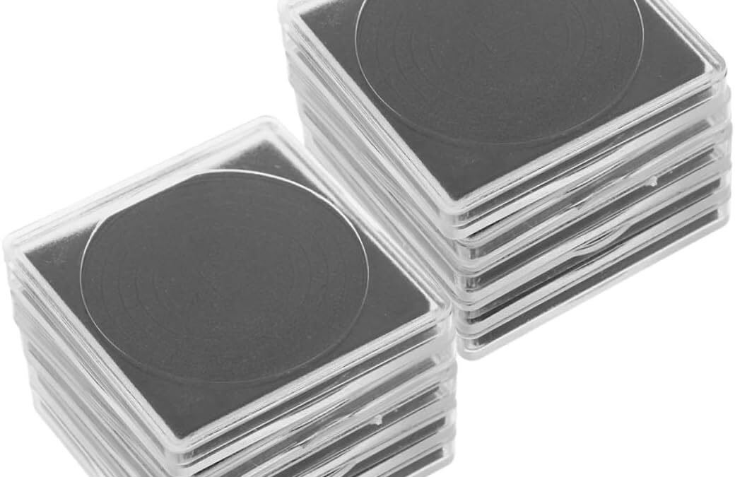 OEM 25pcs Coin Collection Box Coin Collector Case Plastic Coin Display Case Coin Holder Container Coin Collection Holder Plastic Coin Display Stand Coin Protection Boxes Black Factory