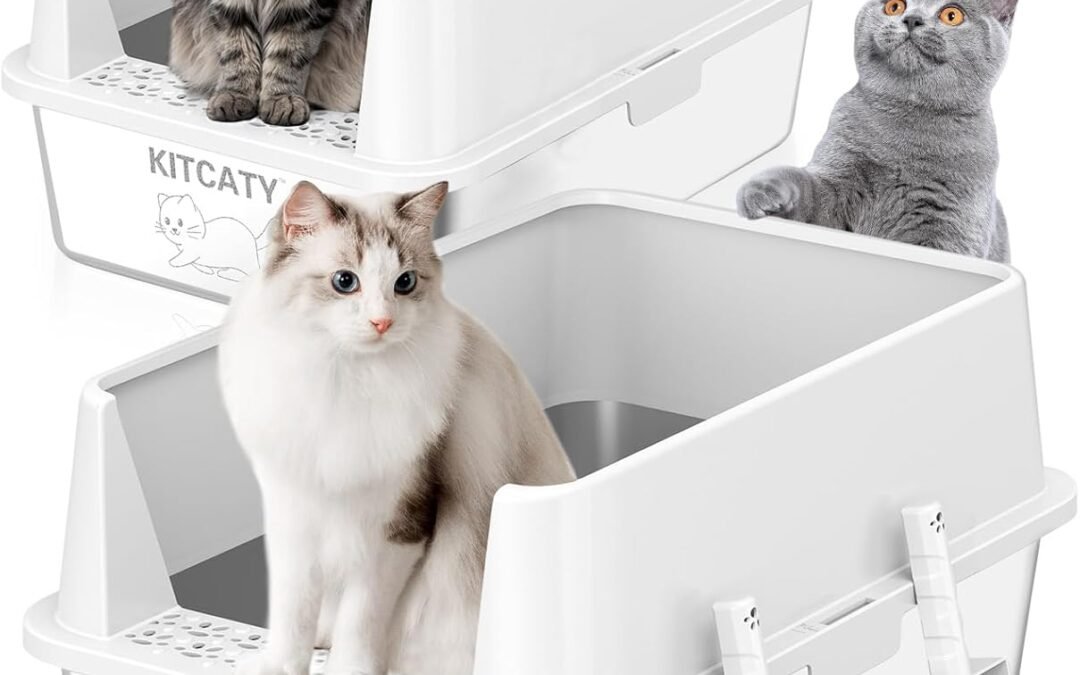 OEM 2PACK Stainless Steel Litter Box, Metal Litter Boxes with Lid High Sides, XL Extra Large Litter Box for Big Cats, Never Absorbs Odors, Leak-Proof, Stain-Free, Easy to Clean, Scoop Included(White) Factory
