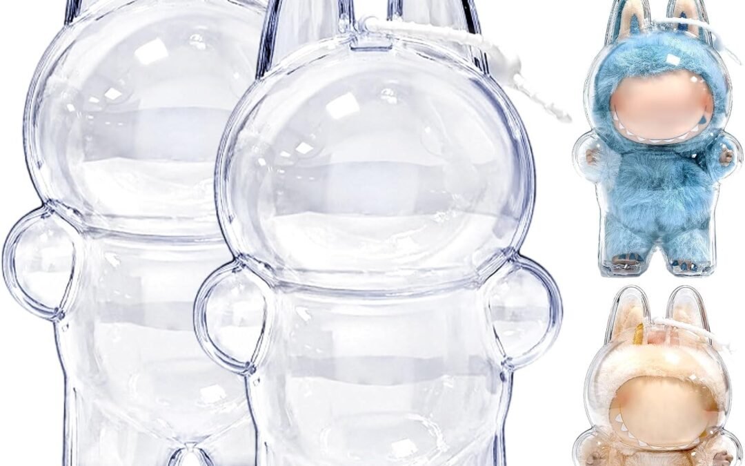 OEM 2PCS Protective Case Compatible for Monster Doll- Clear Standing Display Case, Plastic Portable Storage Box Cover with Silicone Strap for Mini Collectible Dolls ( Doll Not Included) Factory