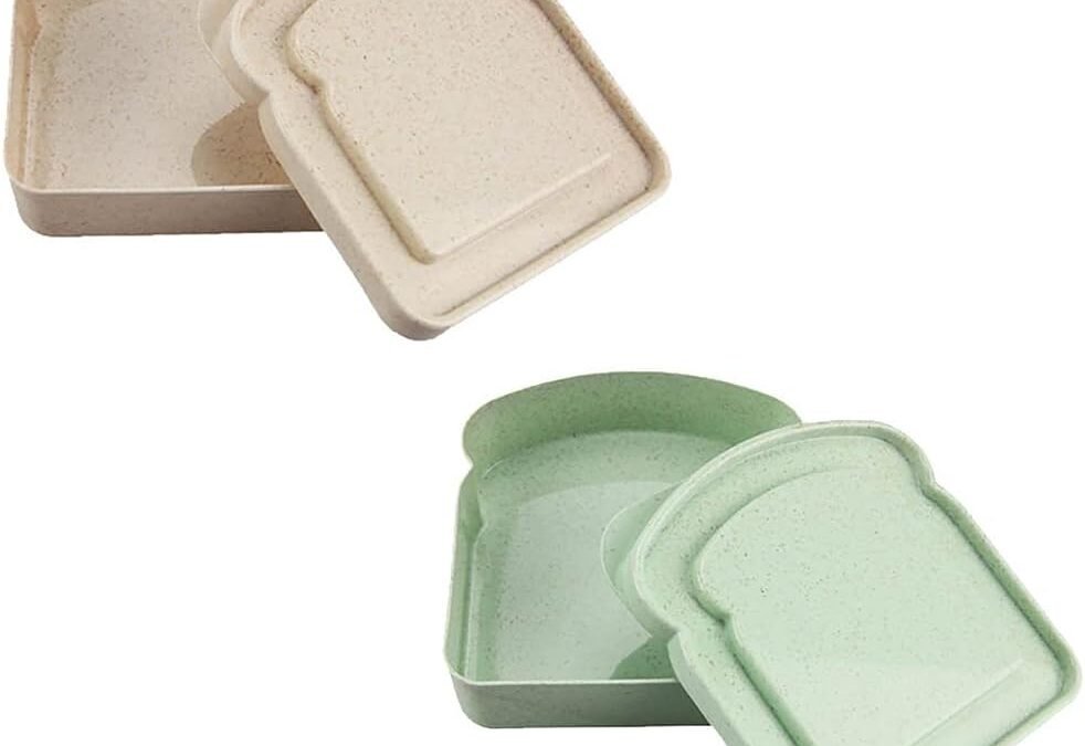 OEM 2Pcs Sandwich Containers for Lunch Boxes, Plastic Toast Shape Sandwich Box, Reusable Sandwich Box Food Storage Containers, Microwave & Dishwasher Safe, for Office, Camping Factory