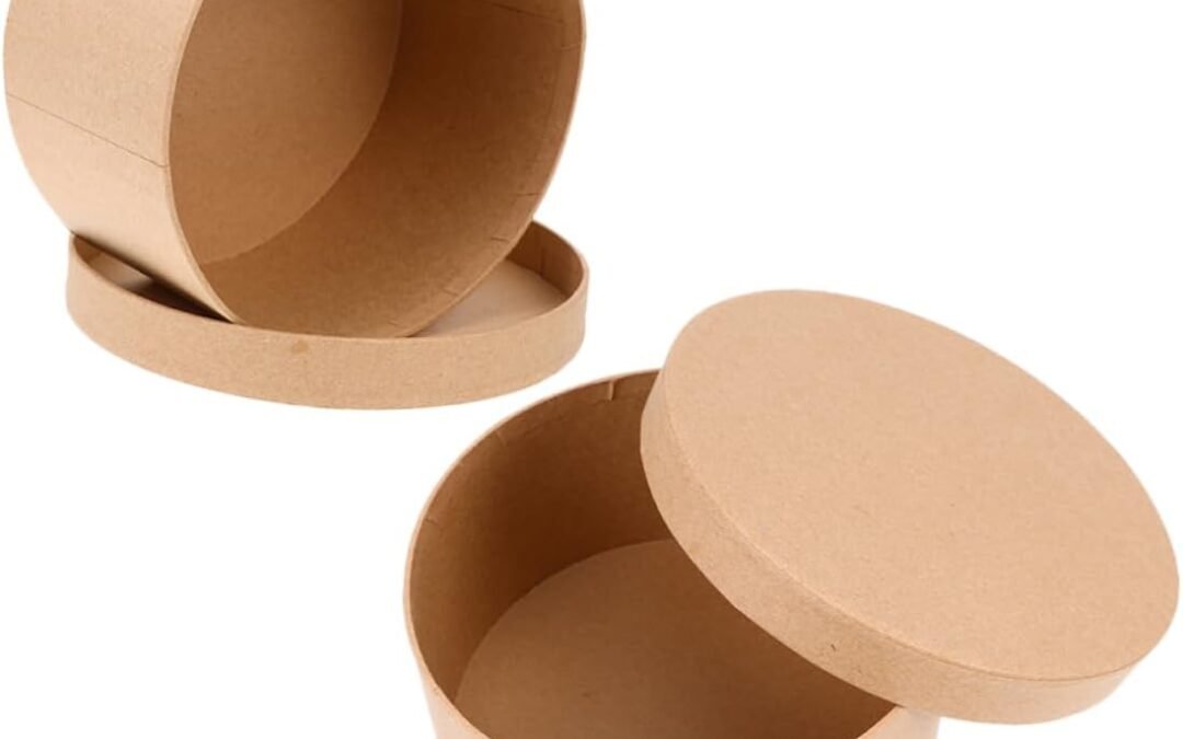OEM 2pcs Round Kraft Paper Boxes with Lids for DIY Baking Pastry Containers Versatile Storage for Cookies Desserts and Flowers Factory
