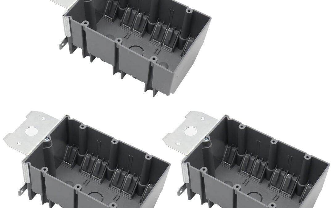 OEM 3 Gang Adjustable Electrical Outlet Box,49 Cubic Inches Grey Plastic Electrical Boxes, Outlet Box with ETL,Fire Rated for 2 Hours(3Pcs). Factory
