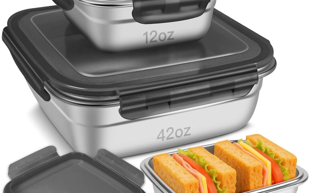 OEM 3 Pack Stainless Steel Sandwich Containers with Leak-Proof Lids, BPA-Free Airtight Metal Food Storage Boxes for Lunch, Snacks, Meal Prep – Reusable, Stackable, Dishwasher & Freezer Safe(Black) Factory