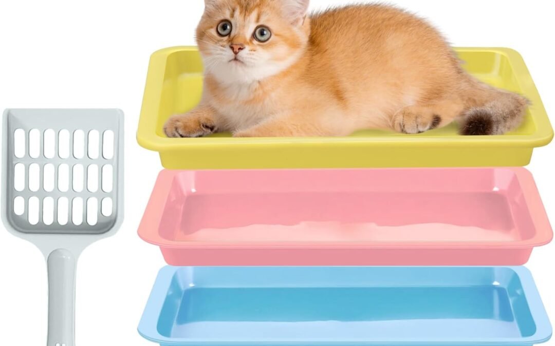 OEM 3 Pcs Kitten Litter Box with 1 Scoop,9.6″ Small Litter Pan Low Entry Waterproof Bunny Plastic Portable Nonstick Litter Box,Multi Color Litter Tray Travel Toilet for Small Pet Guinea Pig Rabbit Factory