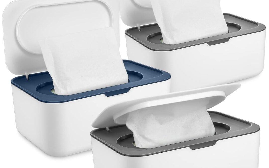 OEM 3 Pieces Baby Wipes Dispenser Baby Wipe Holder Container Case with Sealing Design Refillable Box Keeps Wipes Fresh Easy Open and Close for Bathroom Nursery Factory