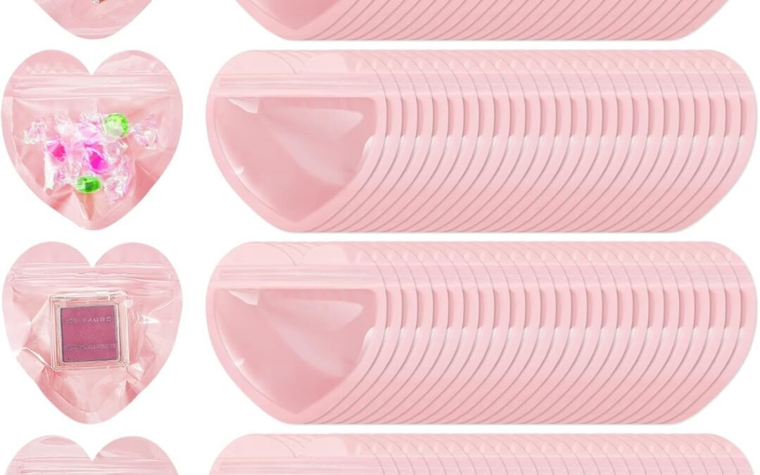 OEM 300 Pcs Heart-shaped Jewelry Packaging Bags Small Jewelry Transparent Resealable Cute Treat Bags for Business Wedding Birthday Festival Party Favor Supplies(Pink,Heart Shaped) Factory