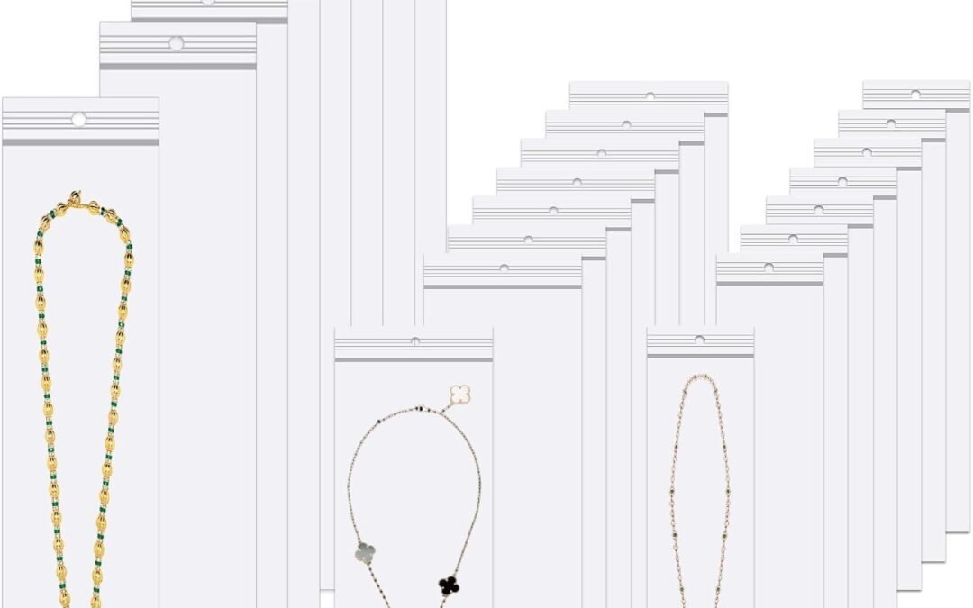 OEM 300pcs Long Jewelry Bags 2 x 8/3 x 8/3 x 12 Inch Necklace Bags with Hang Hole Poly Zip Seal Storage Bags 2 Mil for Incense Necklaces Jewelry Packaging Shipping Factory