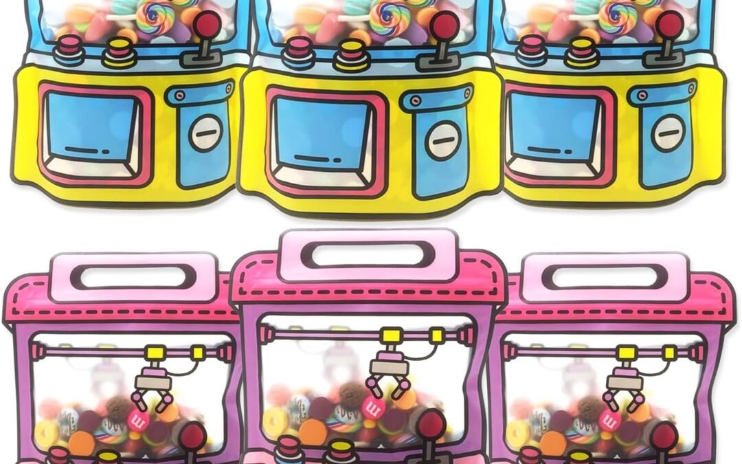 OEM 30PCS Cartoon Gift Bags with Handle Claw Machine Shape Goodie Bag Plastic Candy Cookie Storage Packaging For Wedding Birthday Baby Shower Party Supplies Snack Ziplock Seal Party Favor Bags Factory