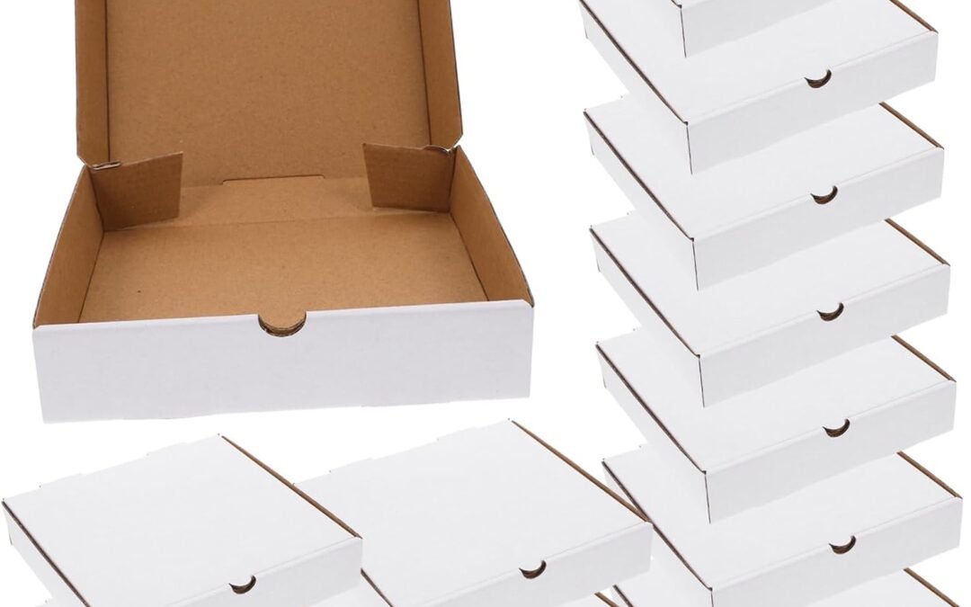 OEM 30Pcs White Kraft Pizza Boxes Corrugated Grease Resistant Food Storage Containers for and Cookies Reusable Take Out Packaging for Convenient Use Factory