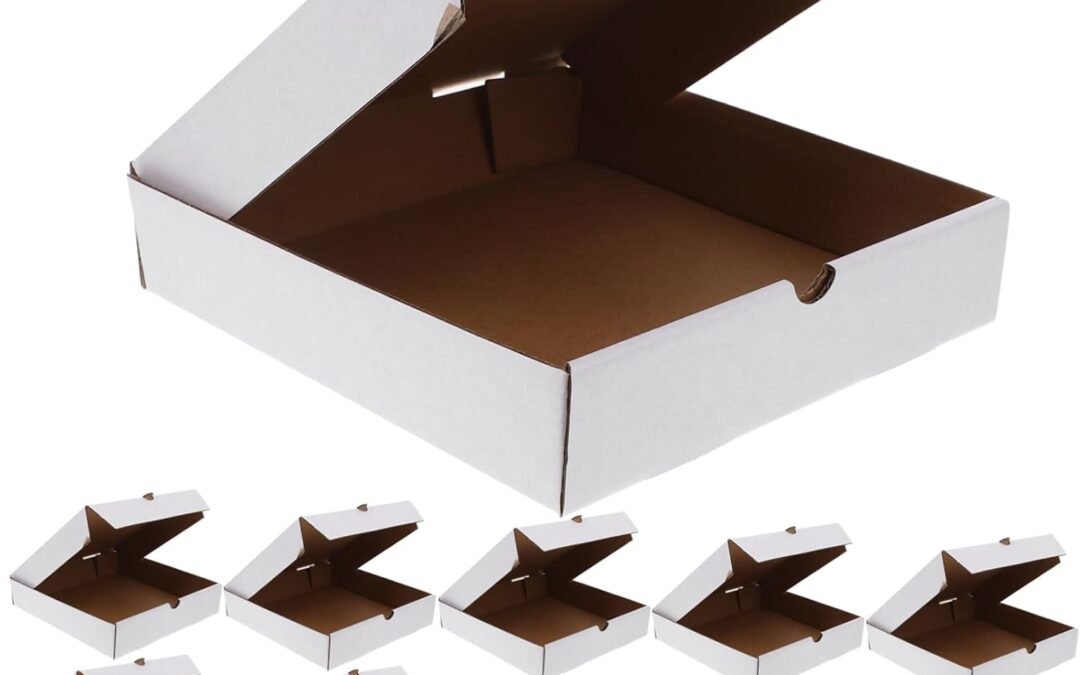 OEM 30Pcs White Kraft Pizza Boxes Reusable Corrugated Containers Grease Resistant Food Storage for Cookies for Takeout and Freshness Preservation Factory