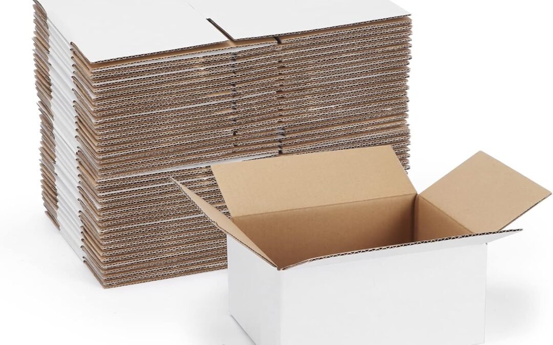 OEM 40 Pack Small Shipping Boxes 8x6x4 Inches, White Corrugated Cardboard Mailing Box for Shipping, Packing, Business Factory