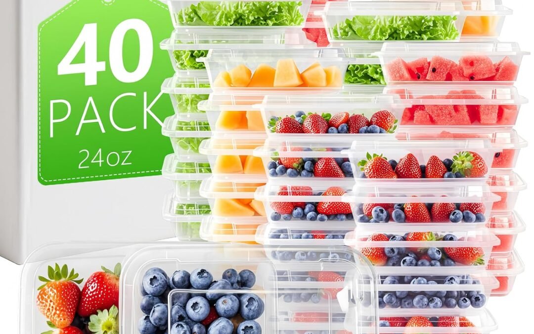 OEM [40 Value Pack single one compartment 24 OZ Meal Prep Plastic Food Storage Containers – BPA Free Reusable Lunch Bento Box with Lids – Spill proof,Microwave, Dishwasher and Freezer Safe Factory