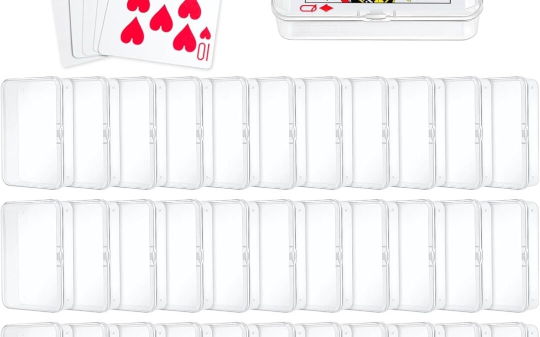 OEM 48pcs Blank Playing Card Case Plastic Empty Card Deck Box Holder High Capacity Snaps Closed Playing Game Card Storage Organizer for Standard 3.5×2.5Inch Poker Bank Business Game Card (NO Cards) Factory