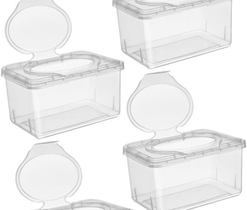 OEM 4PCS Reusable Wipes Container with Lid PP Plastic Tissue Box for Wipes Travel Home and Nursery Use Easy One Hand Operation Keeps Fresh and Protected Factory