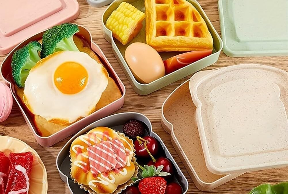 OEM 4Pcs Sandwich Containers for Lunch Boxes, Plastic Toast Shape Sandwich Box, Reusable Sandwich Box Food Storage Containers, Microwave & Dishwasher Safe, for Office, Camping Factory