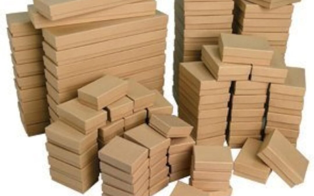 OEM 50 Box Assortment of Kraft Color Cotton Filled Jewelry Boxes by Belandaria Designs Factory