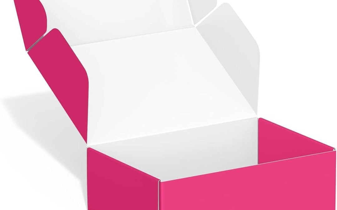 OEM 50 Pack 4″x6″x2″ Shipping Boxes, Corrugated Cardboard Small Box Mailer, Shipping Boxes for Small Business for Gift Packing- TONESPAC (4″x6″x2″, Hot-Pink) Factory