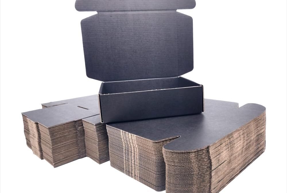 OEM 50 Pack 7x6x2 inch Small Shipping Box Mailers, Black Corrugated Cardboard Packaging Storage Boxes Factory