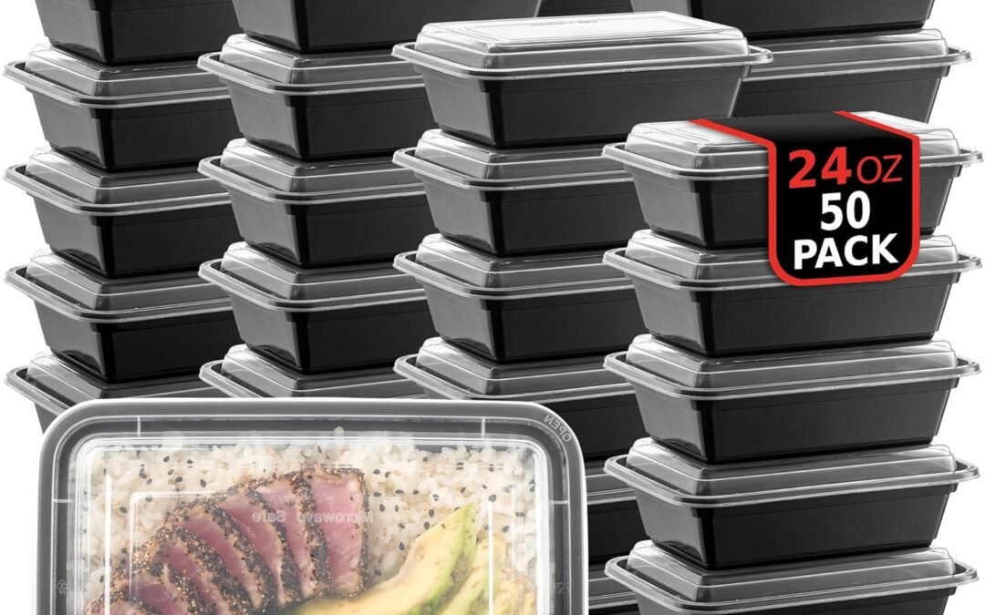 OEM 50-Pack Reusable Meal Prep Container Microwave Safe Food Storage Containers with Lids, 24 OZ – 1 Compartment Take Out Disposable Plastic Bento Lunch Box To Go, BPA Free – Dishwasher & Freezer Safe Factory