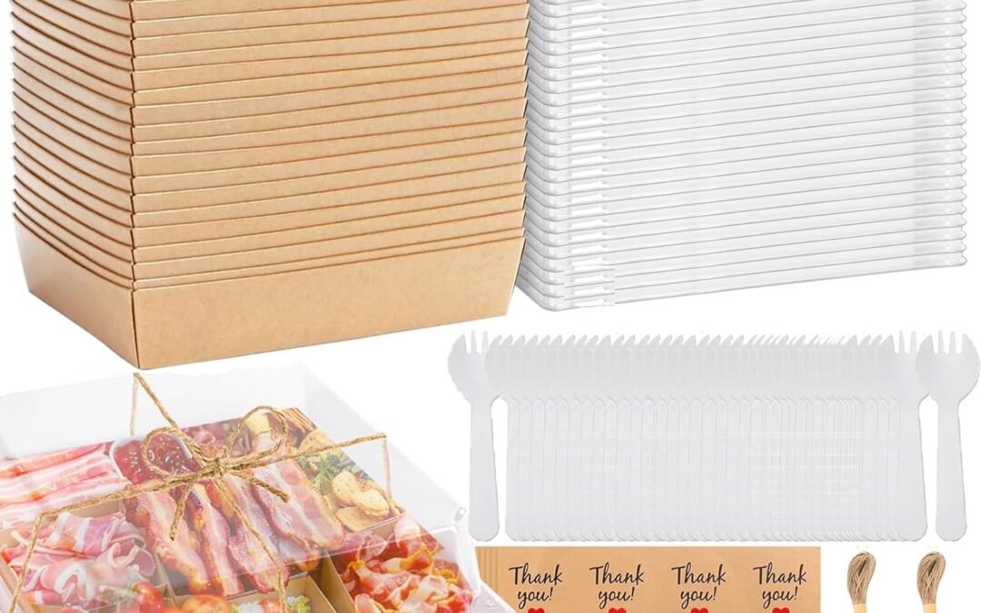 OEM 50 Pack Small Charcuterie Boxes with Clear Lids 5 Inches Square To Go Paper Mini Charcuterie Box, Disposable Food Containers, Dessert Boxes – Sandwich, Cookie, Sushi, Cake Slice, Strawberries (Brown) Factory