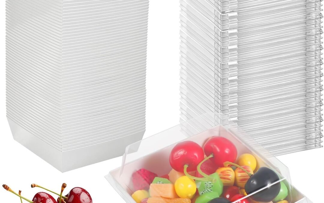 OEM 50 Pack Square Charcuterie Boxes with Clear Lids 5.1″×4.9″×2.5″ Disposable Kraft Paper Bakery Boxes To Go Paper Food Containers for Charcuterie, Cake Slices, Desserts, Cookies (White) Factory