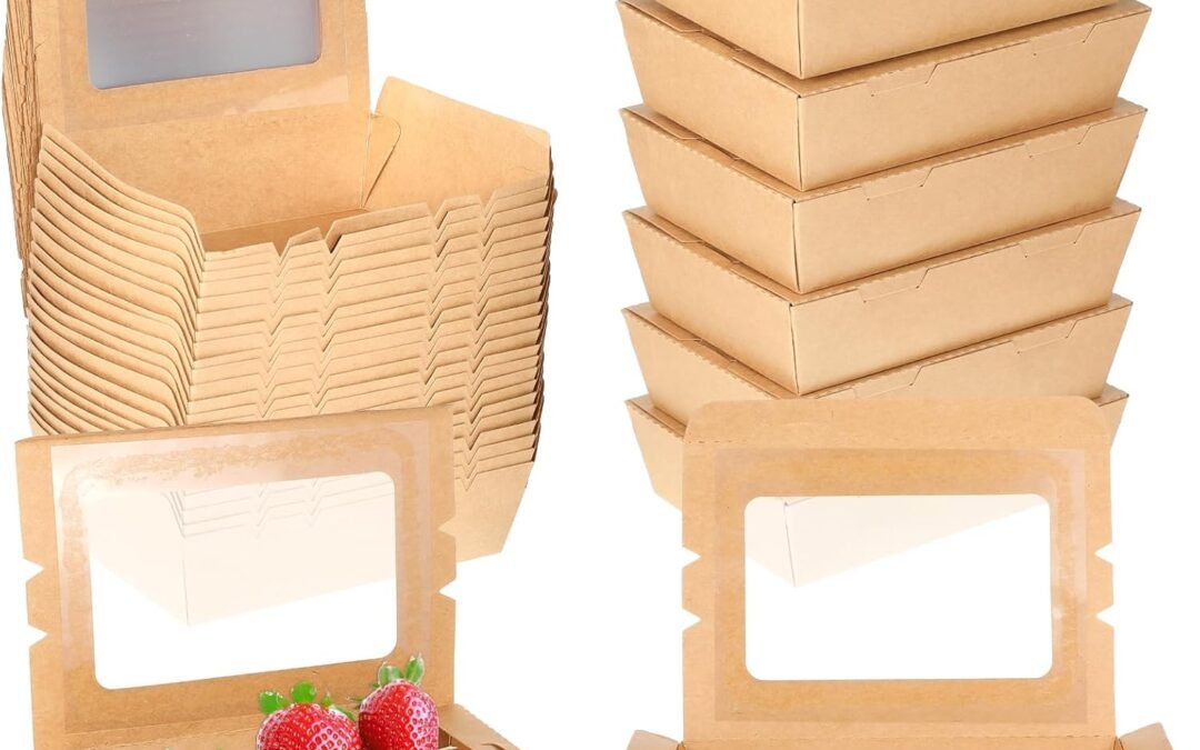 OEM 50 Pack Take Out Food Containers Kraft Brown, 40 Oz Disposable To Go Box Containers With Window, Microwaveable Lunch Meal Box Food Boxes Leak Resistant, For Restaurant, Party, Concession Stand, Picnic Factory