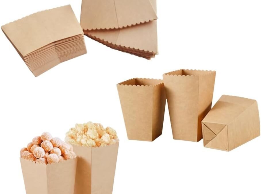 OEM 50 Pieces Brown Kraft Paper Popcorn Boxes,Mini Popcorn Containers for Party Supplies,French Fry Cups,Easter Popcorn Boxes for Movie Theaters Amusement Parks Themed Party (Brown) Factory