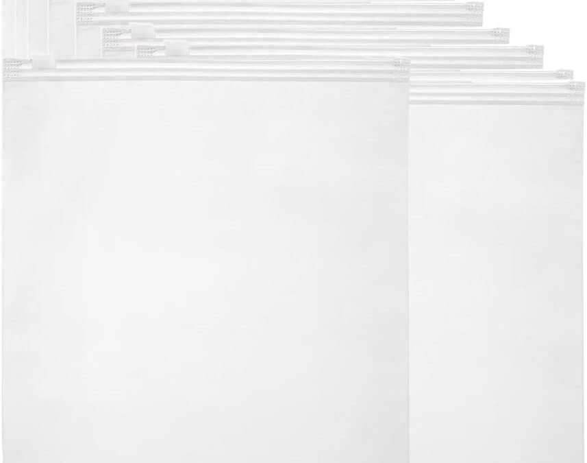 OEM 50PCS 11.81 * 15.75″Frosted Slide Zip Plastic Poly Bags – Clear, Translucent, 3 Mil, Vented, Ideal for Packaging, Shipping, Storage & Travel Factory