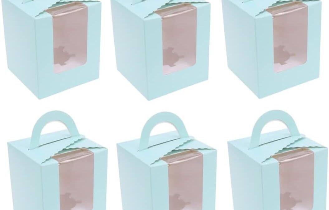 OEM 50pcs Portable Cupcake Box Window Insert Food-grade Paper Muffin Container for Treats for Parties Weddings Anniversaries and Showers Factory