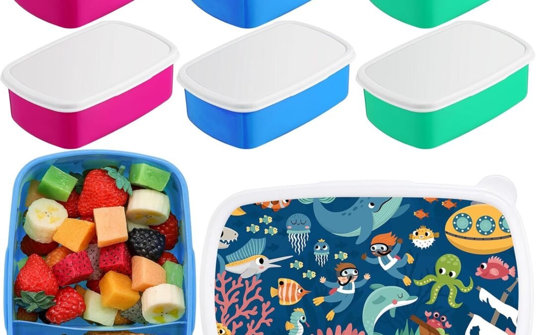 OEM 6 Pcs Sublimation Lunch Box Reusable Plastic Bento Box 2 Compartment Bpa-free Snack Containers 7.3 x 4.9 x 2.4 Inches DIY Bento Containers for Microwave Freezer (Pink, Green, Blue) Factory