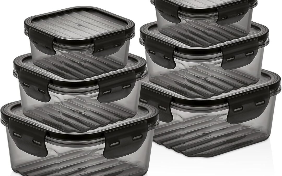 OEM 6-Piece Food Storage Container Set – Airtight, Leakproof, BPA-Free Plastic Storage Boxes with Locking Lids – Stackable Meal Prep Containers, Microwave, Freezer & Dishwasher Safe Factory
