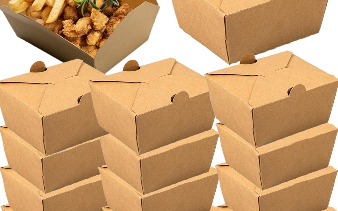 OEM 60 Pack Paper To Go Boxes for Food, 30 OZ Chinese Take Out Food Containers, Microwaveable Easy to Take Away Lunch Party Favor Box for Leftovers, Stackable Cardboard Food Box Factory