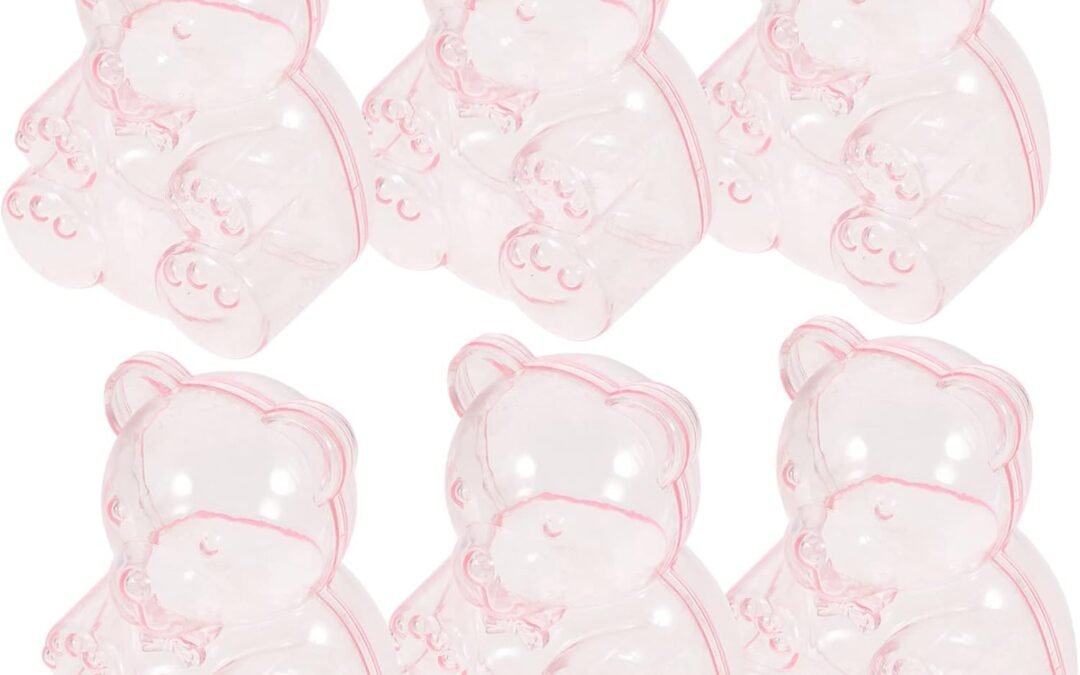 OEM 6Pcs Bear Shaped Clear Candy Boxes Cute Plastic Containers for Shower Wedding Birthday Party Favors Fillable Ornament for Sweets and Factory
