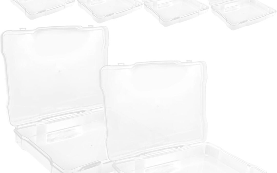 OEM 6Pcs Transparent Plastic Storage Boxes for Postcards and Photos Durable Clear Card Holders with Buckle Design Easy to Open and Close Lightweight and Space Saving Factory