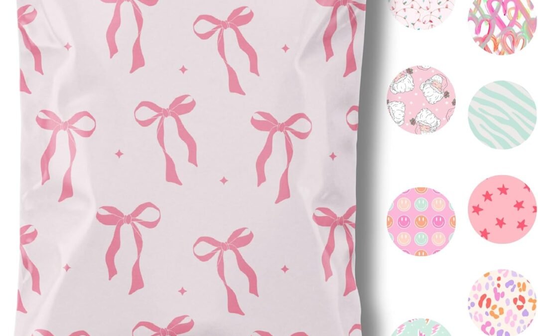 OEM 6×9 Designer Poly Mailer 100 Pack Heavy Duty Waterproof Self Seal Shipping Bags for Small Business Large Mailing Envelopes Bulk Tear Resistant Cute Packaging Pink Bows Coquette Factory