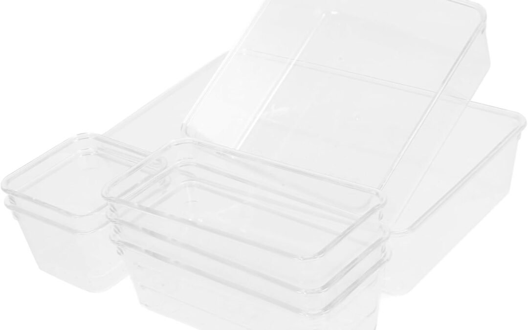 OEM 7pcs Boxes Plastic Desk Drawer Organizer Clear Storage Bins for Makeup Office Supplies and Bedroom Versatile Easy to Pet Material for Storage Factory