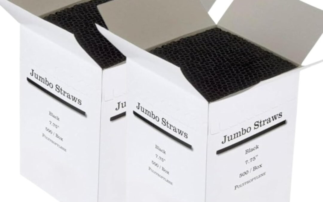 OEM 7¾ inch Black Disposable Drinking Straws Pack of 500/Box, 1/4″ diameter Unwrapped Straws, 100% food-grade, BPA-free polypropylene (1000) Factory