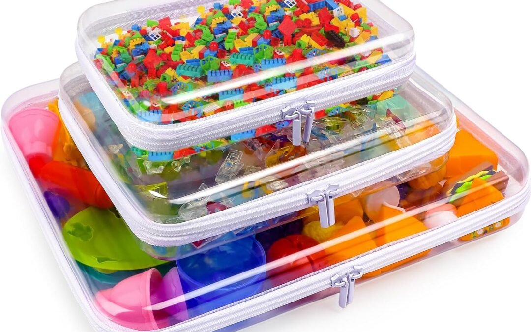 OEM AOBOPLE Clear Hard Shell Zipper Case,Large Toy Storage Bags,Reusable Hard Shell Plastic Board Game Storage,Clear Zipper Case Travel Waterproof Organizer Bags for Snacks Toy Intimate Factory